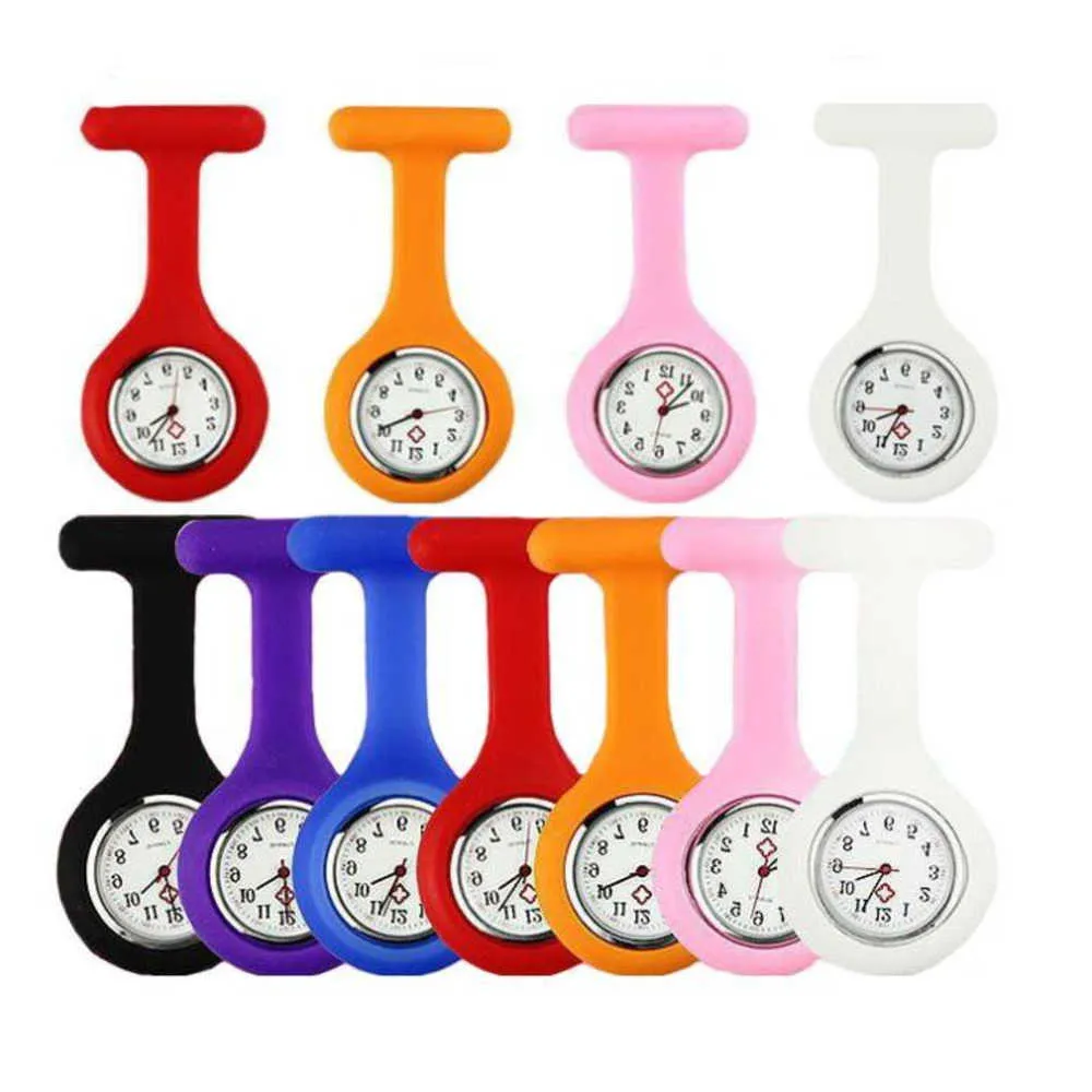 200pcs 실리콘 간호사 시계 주머니 다채로운 전문 유용한 의료 시계 휴대용 야외 도구 선물