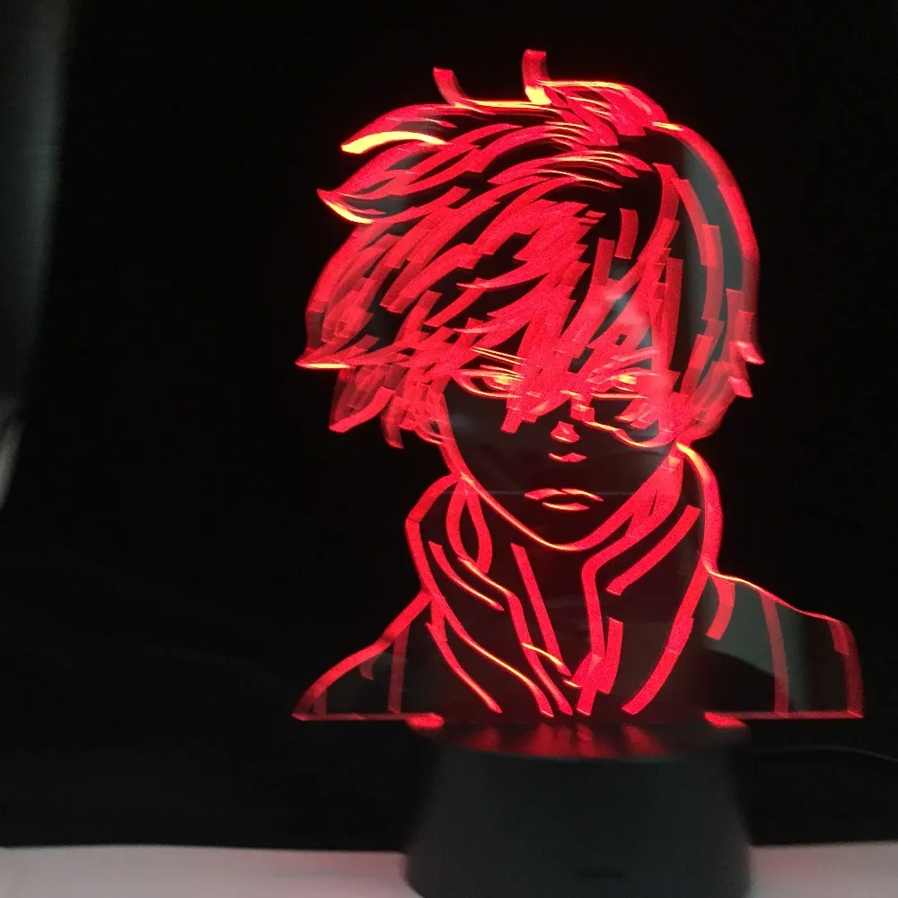 My Hero Academia Shoto Todoroki Anime LED Night Light Decor Lamp for Boys Kids Bedroom Acrylic Table Lamp Gift Unique Light