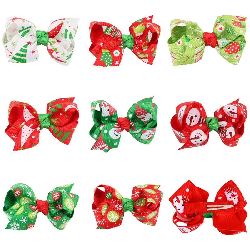 Christmas Barrettes For Baby Girls Stylish Christmas Hair Bows For Kids