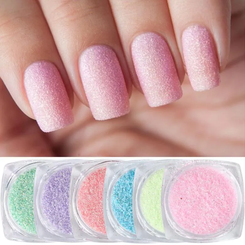 6pcs Pink Nail Glitter Powder Valentine'S Day Reflective Dip Powder Sequins  Sugar Sand Coating Effect Nail Art DIY Manicure Pigment