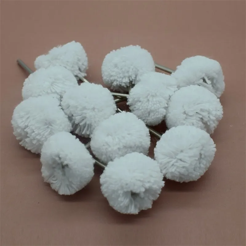 100pcs White Cotton Wheel Polishing Brushes Dremel Rotary Tools Accessories 2.35mm Shank T200815