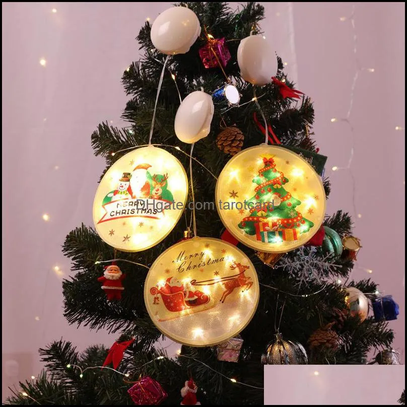Merry Christmas Words Lamp String Santa Claus Elk Snowman Pattern LED Coloured Lights Suitable For Christmases Decoration