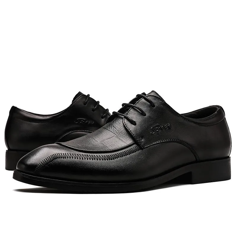 Designer-Fashion Dress shoes men Black Formal shoe Lace up wedding Oxford for Business Genuine Leather