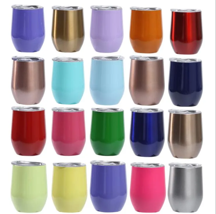 Em forma de ovo copos duplo isolamento de aço inoxidável Copos de vinho café bebe Cocktail Tumbler Multi-purpose Cup canecas LSK1685