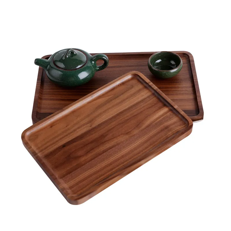 Black walnut Wooden food Fruits Tray Goods Storage Breakfast Serving Plate Snack Dessert Containers Trays Box Dish