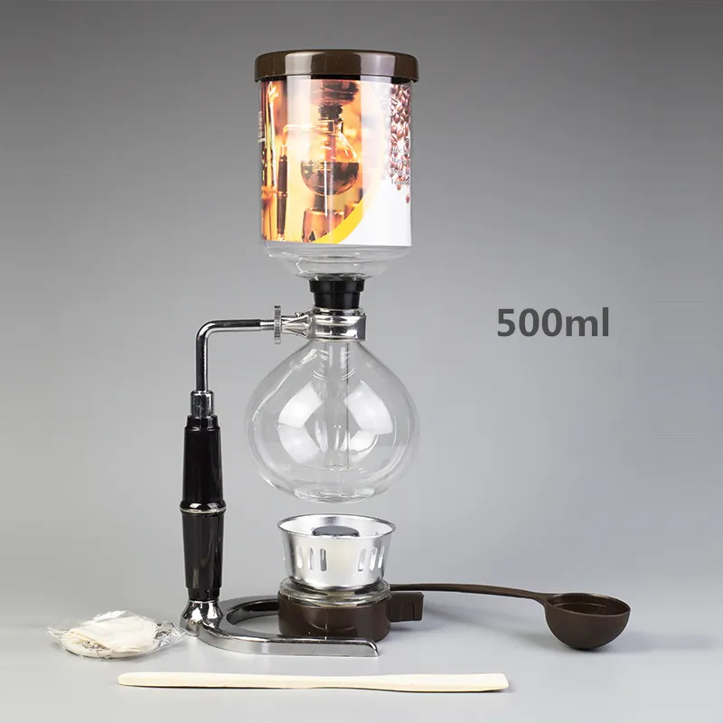 Japanese Style Siphon Coffee Maker Tea Siphon Pot Vacuum Coffeemaker Glass  Type Coffee Machine Filter 350ML 500ML