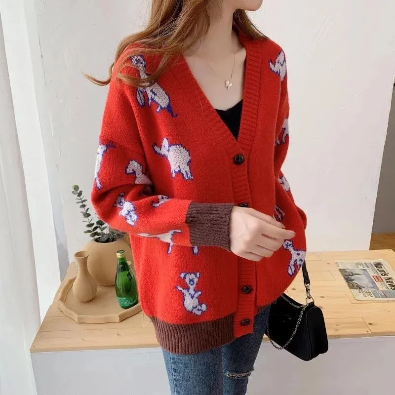 GXXXI HWAII 20AW Mens Sweaters Fashion Animals Pattern Cardigan Trendy Womens Kintwear Haute Couture 2020 For Wholesales S-L