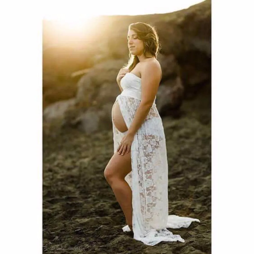Maternity Dresses Photography Props Lace Fancy Maternity Gown For Photo shoots Sleeveless Sexy Women Pregnancy Maxi Dress (6)