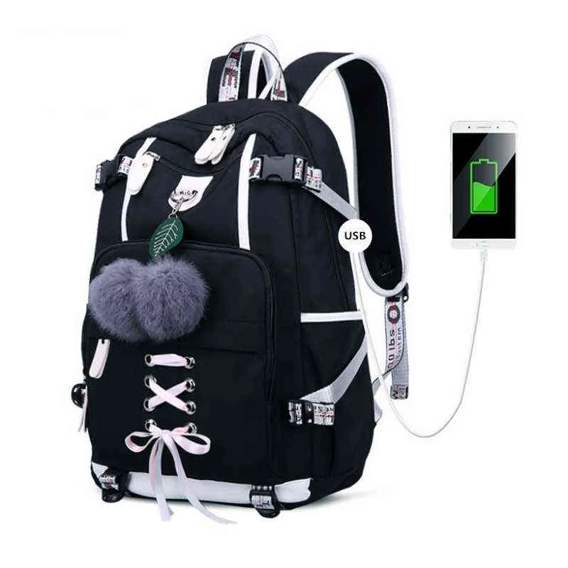 Large Plush Ball Bunny Backpack For Teenage Girls OKKID School Bag With 15.6 USB Charging Ideal For Travel And Laptop Perfect Gift 220209 From Niao08 26.18 DHgate.Com