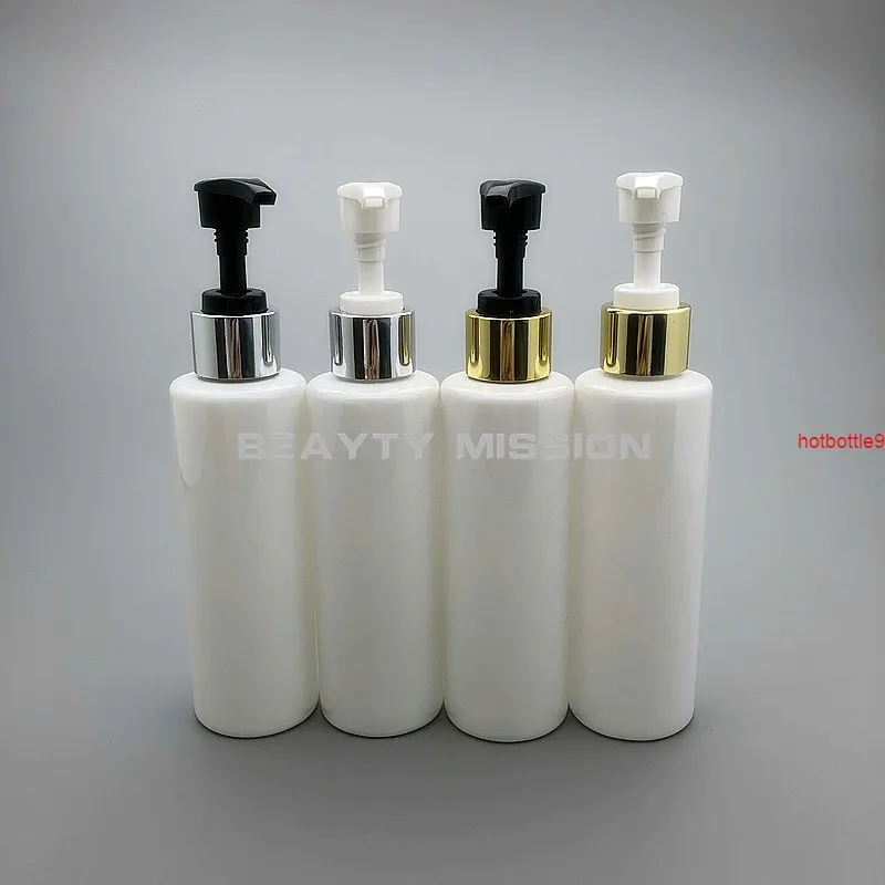 BEAUTY MISSION 150ml 36pcs bouteilles en plastique PET crème lotion blanche avec pompe à collier or/argent, contenant cosmétique de shampooing videbonne qualité