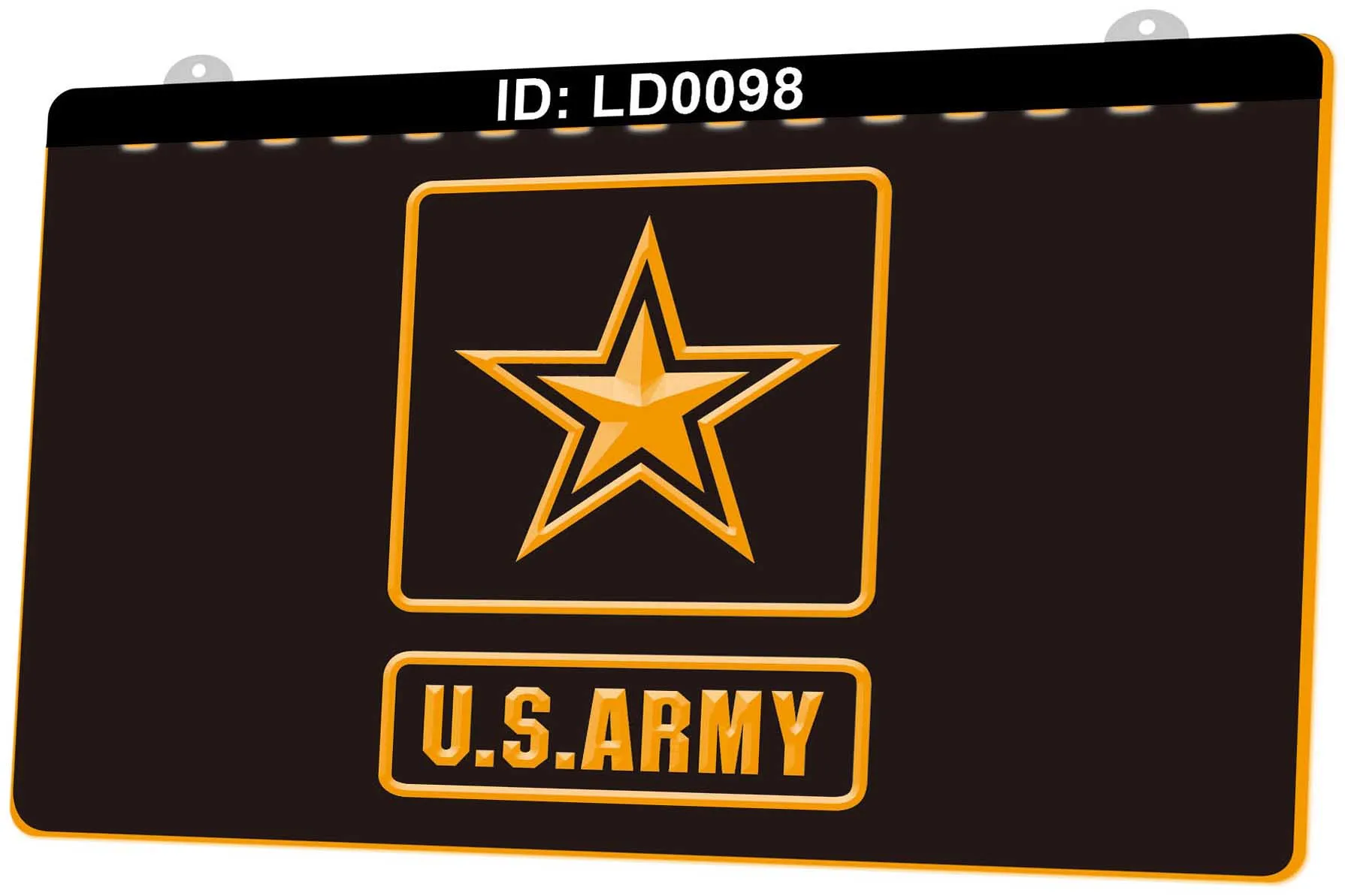 LD0098 Vendita al dettaglio all'ingrosso di segni luminosi a LED con incisione 3D dell'esercito americano