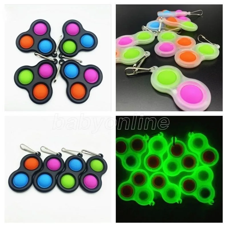 Balls Keychain Push Bubble Party Favor Gifts Sensory Toy Keyring Autism Special Needs Stress Reliever Key Chain Pendents