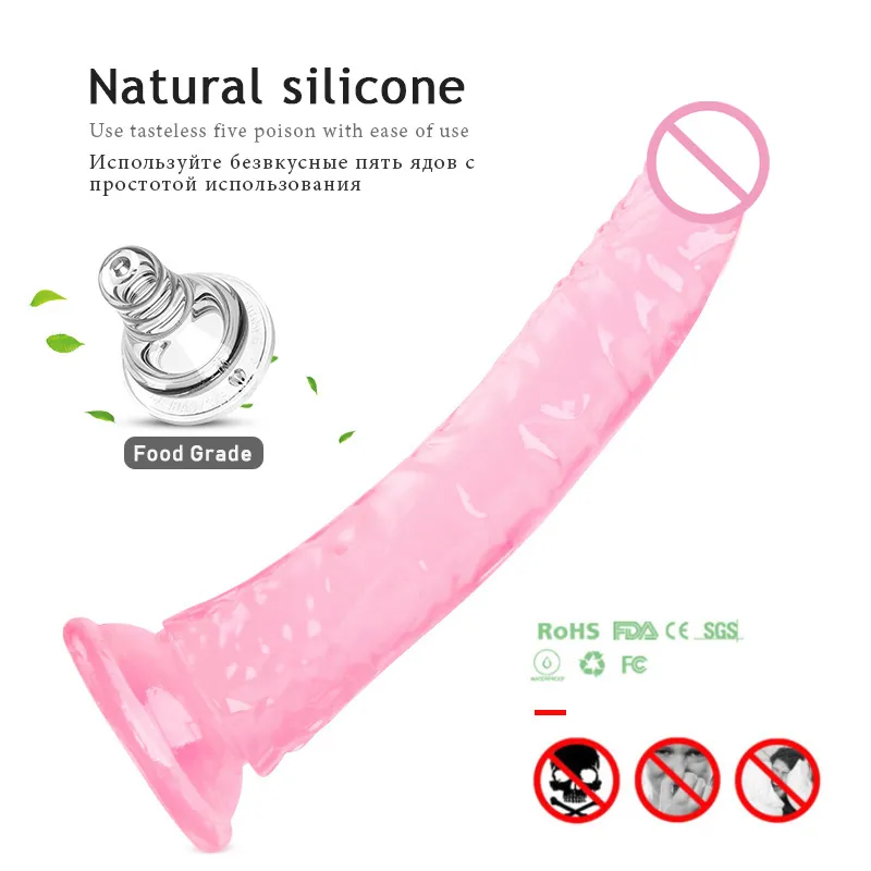 Soft male Penis jelly Dildo masturbator G-spot Anal Vagina Sucker Orgasm sexy toys for Women intimates Goods sexy shop sey