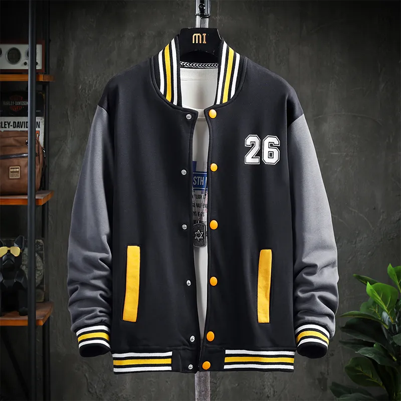 Hip Streetwear Jaket Baseball Oversize With Embroidered Bone