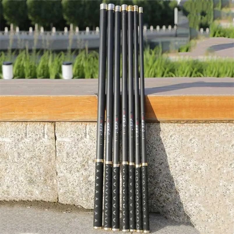 Spinning Rods Super Light Hard High Carbon Fiber Telescopic Fishing Rods Hand Pole 2.7M3.6M3.9M4.5M6.3M7.2M8M9M10M Freshwater Carp Stream 220210