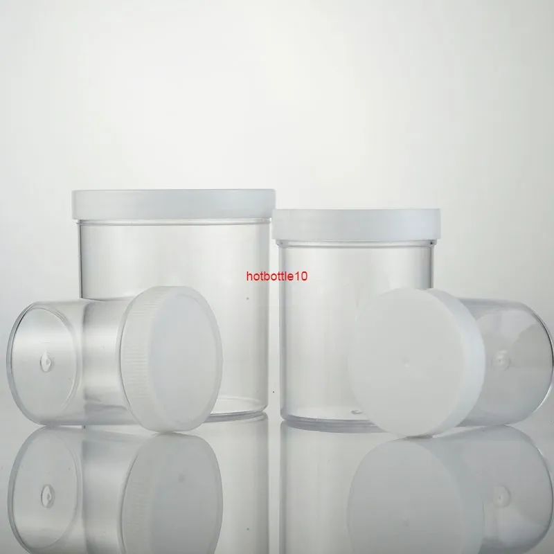 120ml 200 ml 400ml Tom transparent PS-plastburkbehållare, pulverpottkärlflaska kan kosmetiska förpackningar 12pc / lotshipping
