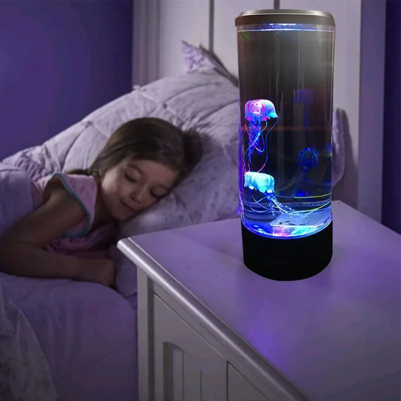 Lampada Da Comodino Rium LED Night Light Hypnotic Jellyfish Rilassante  Desktop Bambino Cambia Colore Fantasy Table Mood Style Y200917 Da 18,18 €