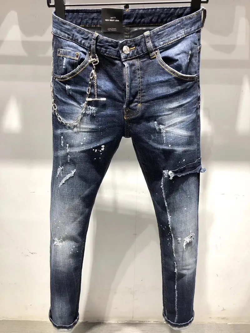 Neue Marke für modische europäische und amerikanische Herren-Freizeitjeans, hochwertiges Waschen, reines Handschleifen, Qualitätsoptimierung LT020