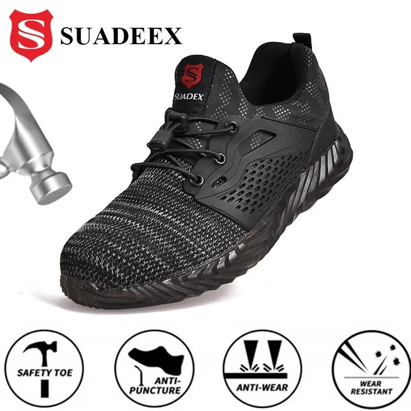 SuaDex dropshipping Work Safety Shoes Män Kvinnor Arbetsstövlar Stålkapslar Stövlar Punkteringsbevis Förstörbara skor för storlek 36-48 Y200915