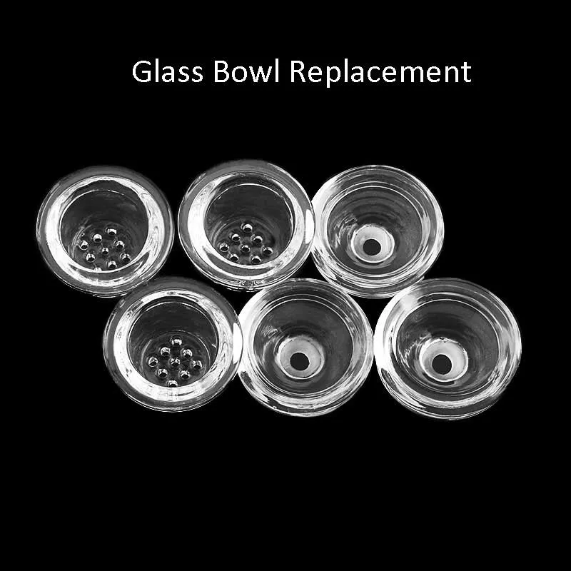Beracky Glass Screen Bowls Replacement For Silicone Spoon Hand Pipes 25mmOD Two Styles Glass Bowl With Hole For Silicone Pipes Dab Oil Rigs