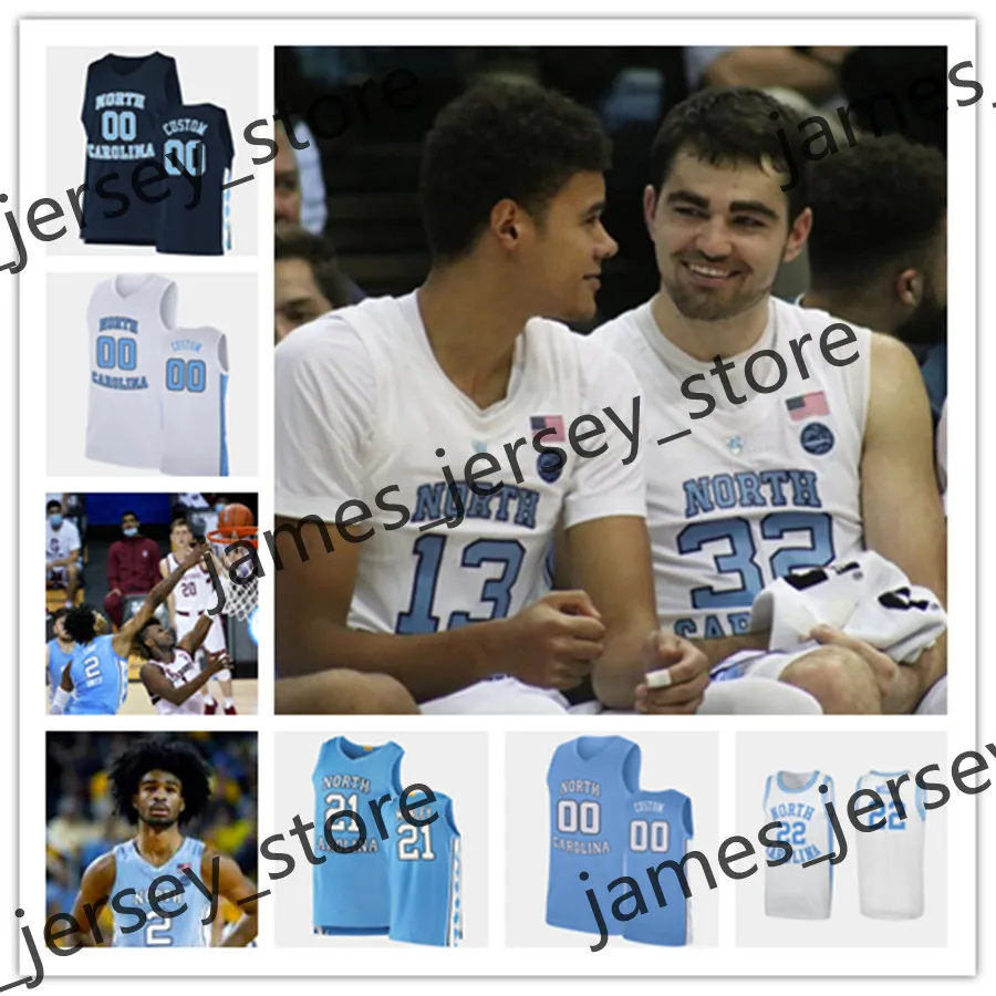 2022 Custom NCAA North Carolina Tar Heels Basketball Jersey Theo Pinson Cameron Johnson John Henson Danny Green Caleb Love Armando Bacot Day'Ron Sharpe RJ Davis