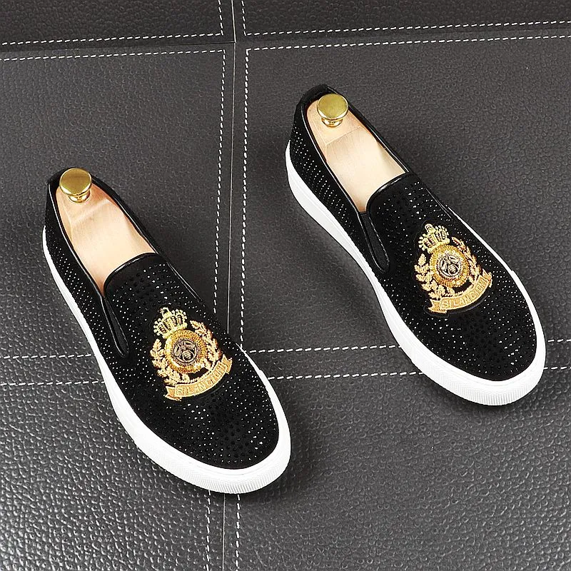 2020 Men Glitter Shoes New Mens Fashion Casual Flats Men`s Designer Dress Shoes Sequined Loafers Men`s Platform Driving Shoes 38-43 B1336