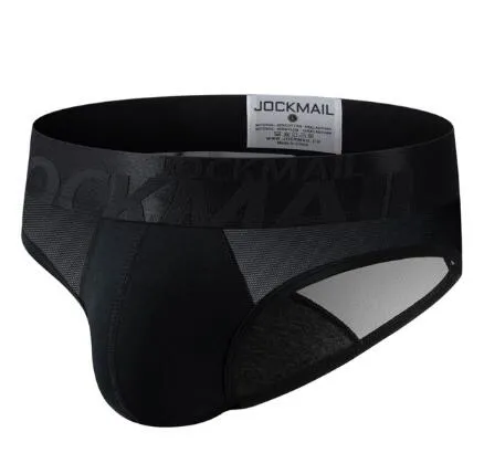 JOCKMAIL Brand Men's Underwear Mesh Briefs Soft Male panties Slip  underpants Sexy Gay cueca shorts briefs (M, Black) at  Men's Clothing  store