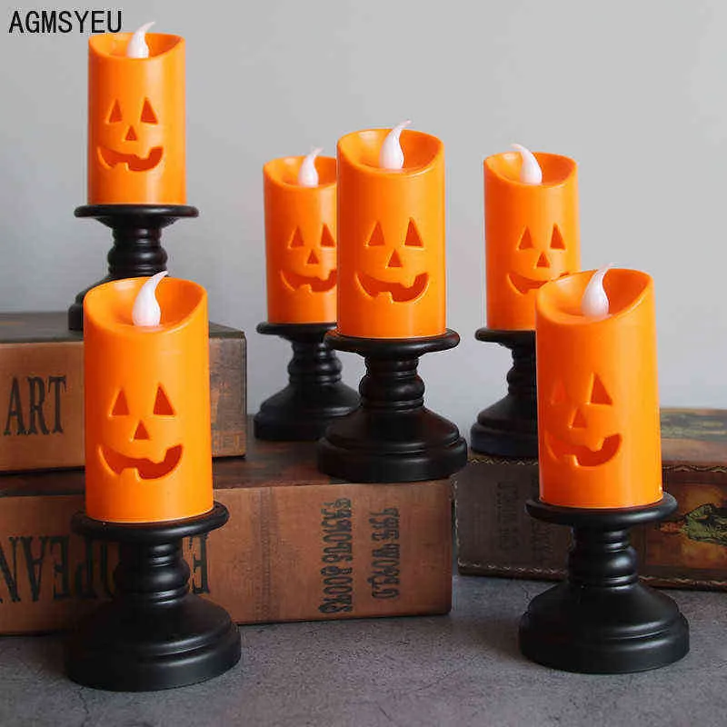 Agmsyeu creatieve halloween kaars licht vakantie partij rekwisieten geleid kleurrijke kaars houder desktop decoratie thuis woonkamer decor H1222