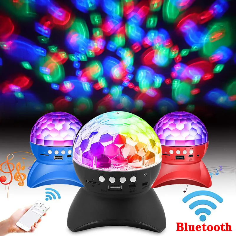 Bluetooth LED Crystal Magic Ball Luce per effetti scenici 1000mAh RGB DJ Club Illuminazione per feste in discoteca con altoparlante Bluetooth USB TF FM Radio