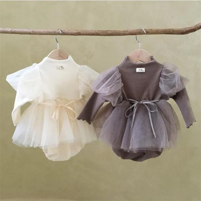 Baby Girl Body Born Princess Dress For 1st Birthday Party Wedding Abiti per bambini Battesimo in cotone 220211