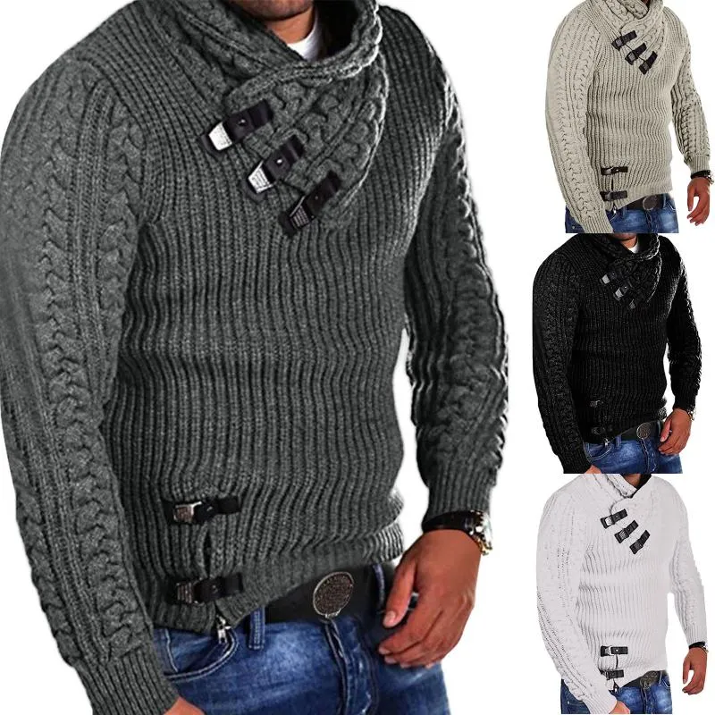 Suéteres para hombre Invierno Cálido Turtuelo Suéter Hombres Tricot Tirar  Homme Casual Jerseys Masculino Outwear Slim Punto de punto Sólido Jersey