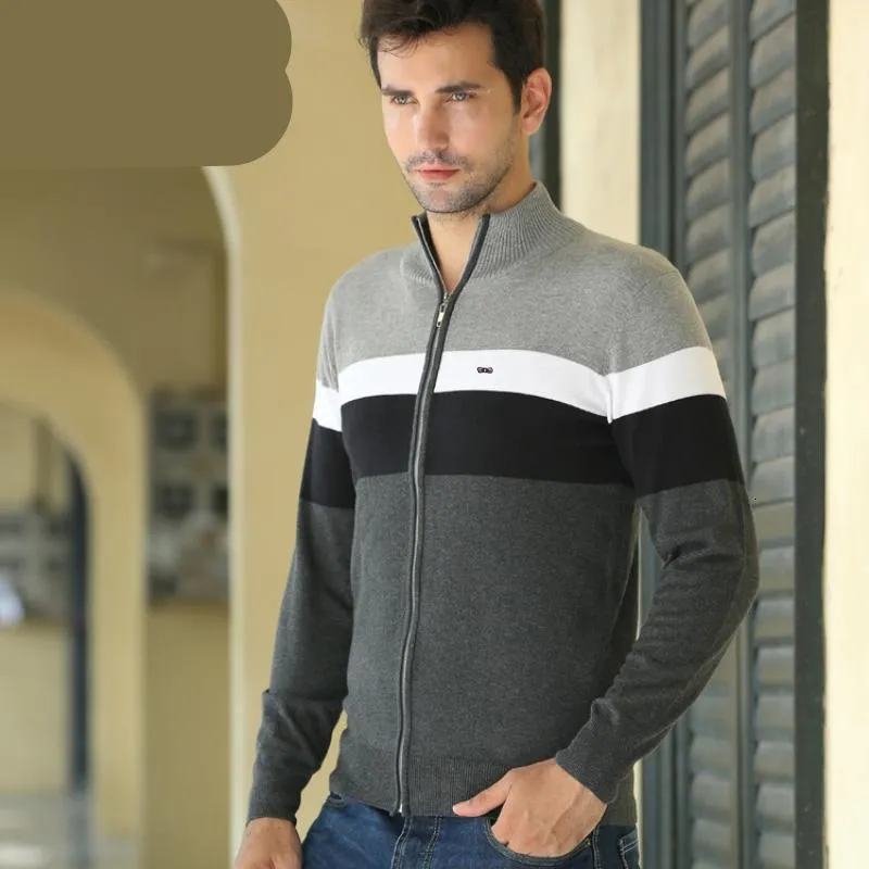 Giacche da uomo Giacca da uomo Park Chandail Patchwork elegante Autunno Abbigliamento sportivo Cappotto Cerniera Cardigan invernale Chaqueta Hombre