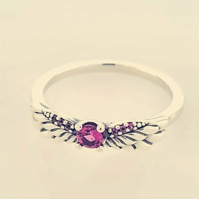 Aesthetic jewelry Sparkling Angel Wings Diamond Ocean Designer Pandora Rings for women men couple finger ring sets birthday Valentine gifts 198500C02