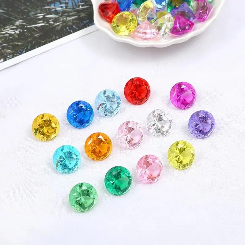 20MM Faux Diamond Jewels Treasure Chest Pirate Acrylic Crystal Gems Filler Toys Props Party Favor Confetti Wedding Decorations