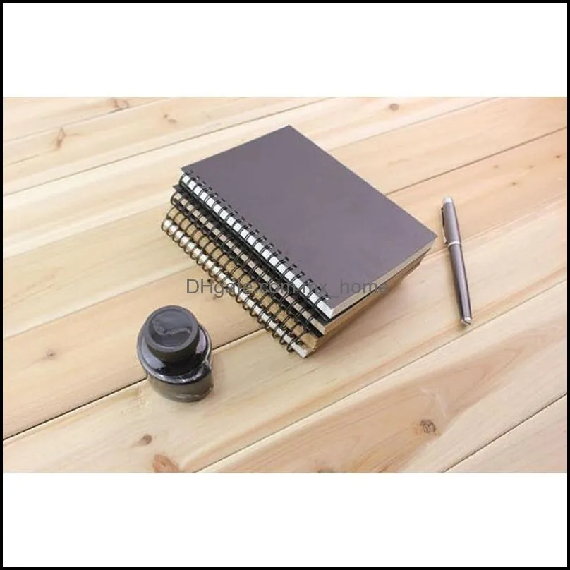 Portable Business Kraft Papers Notepads Black Drawing Sketch Notebook Spiral Journal Notebooks School Office Suppliers ZA5794