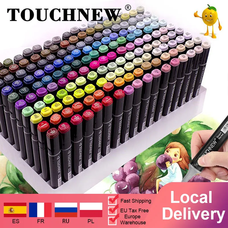 30 Colors Dual Tip Alcohol Based Art Markers Pens Adult Coloring Books  Sketching for sale online