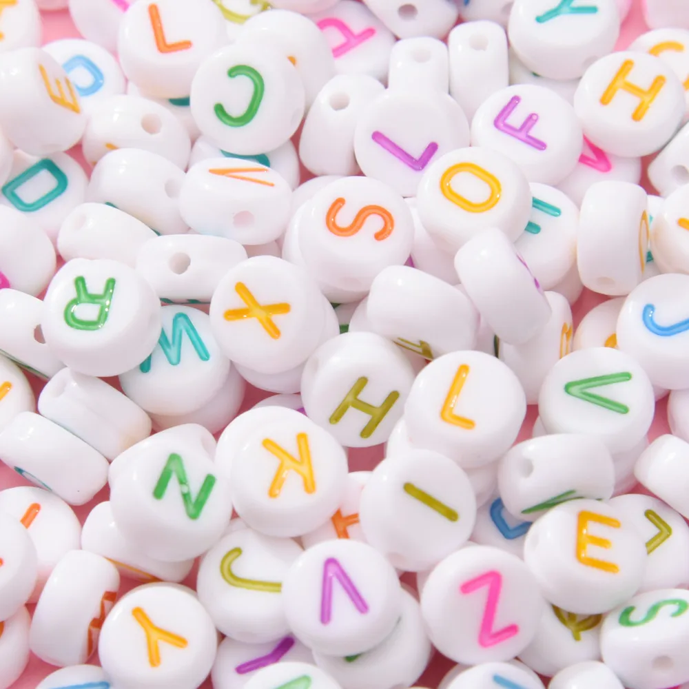 100 BULK Alphabet Letter Beads Cube Assorted Lot Wholesale Rainbow