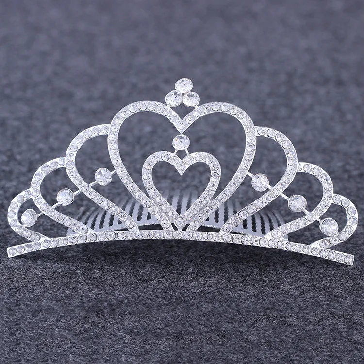 Crystal Bruid Crown Tiara Comb Diamond Head Band Band Hoofdtooi Bridal Rhinestone Combs Wedding Birthdant Pageant Pareple Feest mode sieraden Will en Sandy