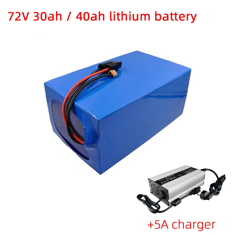 Batterie lithium-ion 72v 30ah 40ah, batterie de vélo électrique 72V 3000w, pour scooters électriques, avec chargeur et cellule Panasonic