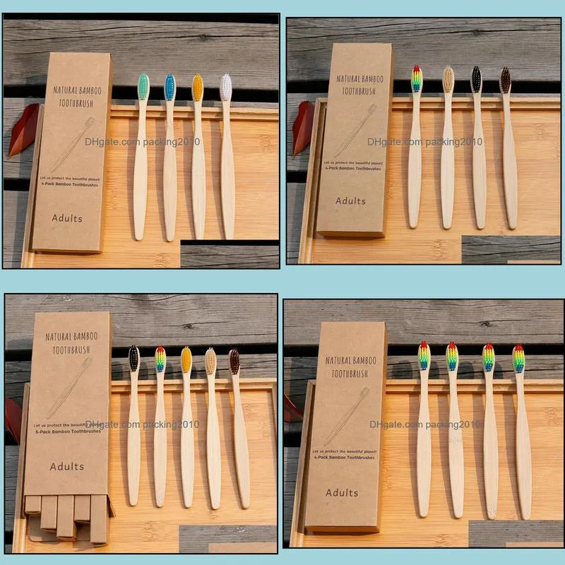 Natural Bamboo Toothbrush Portable Soft Hair Tooth Brushes Eco friendly Bristle toothbrush Natural Biodegradable Toothbrushes For Hotel