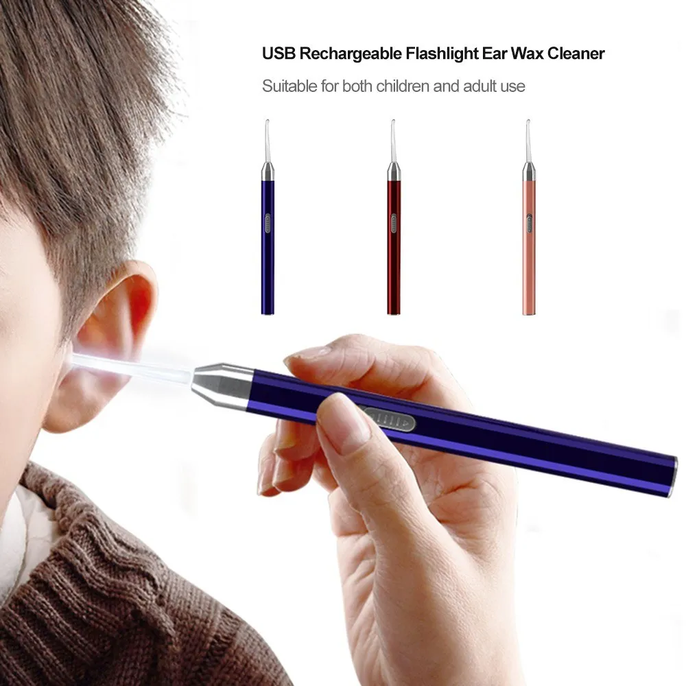 USB Rechargeable Flashlight Earpick Ear Wax Cleaner From Healthbarry