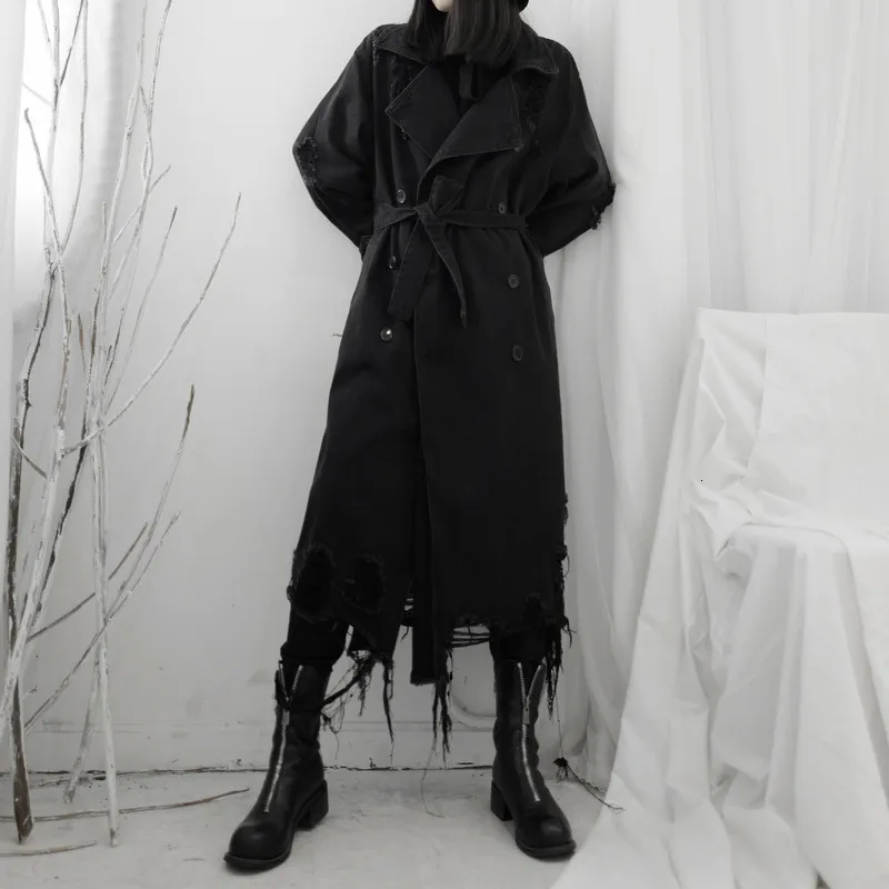 Womens Spring Trench Coat: Plus Size Windbreaker, Long Denim