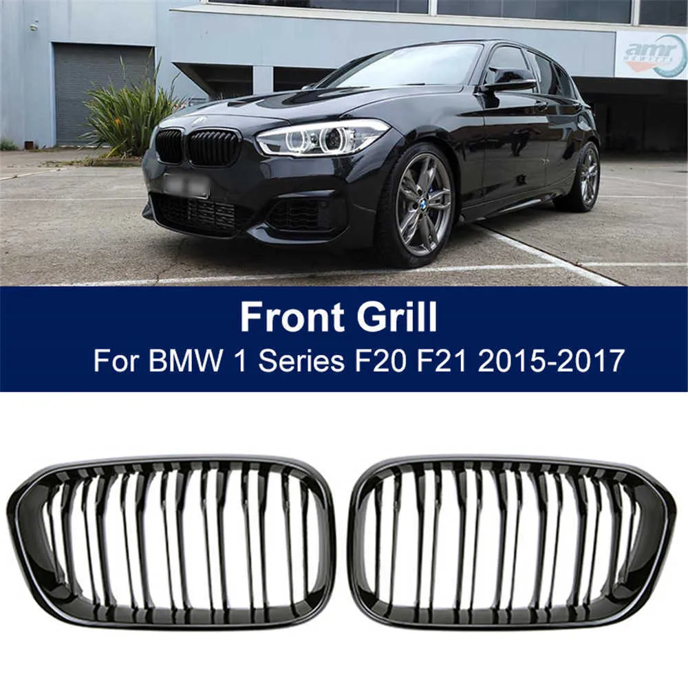 Nouveau pare-chocs avant rein Grill Double latte course Sport Grille adapté pour BMW F20 F21 LCI 120i 1Series 2015, accessoires de voiture