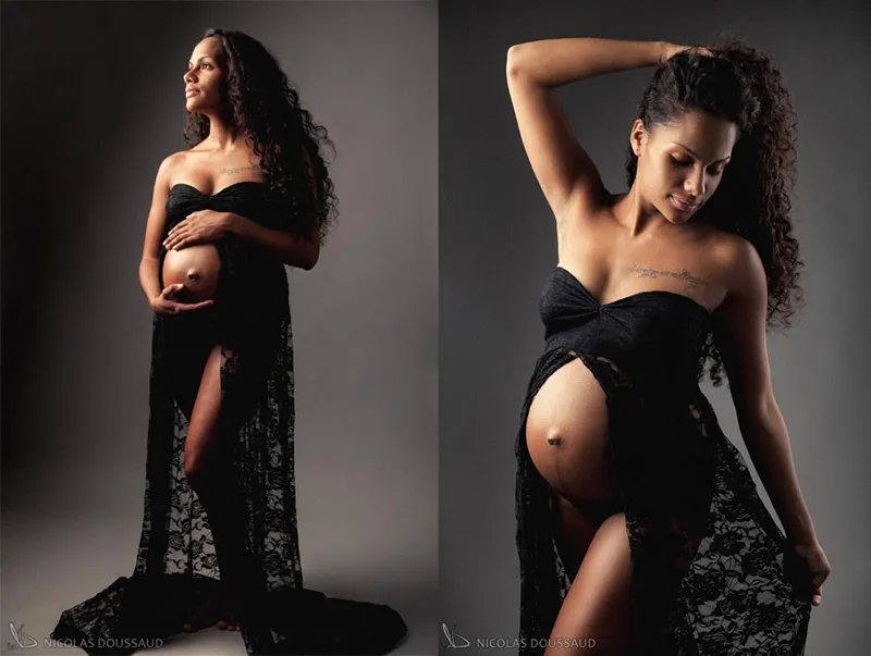 Maternity Dresses Photography Props Lace Fancy Maternity Gown For Photo shoots Sleeveless Sexy Women Pregnancy Maxi Dress (11)