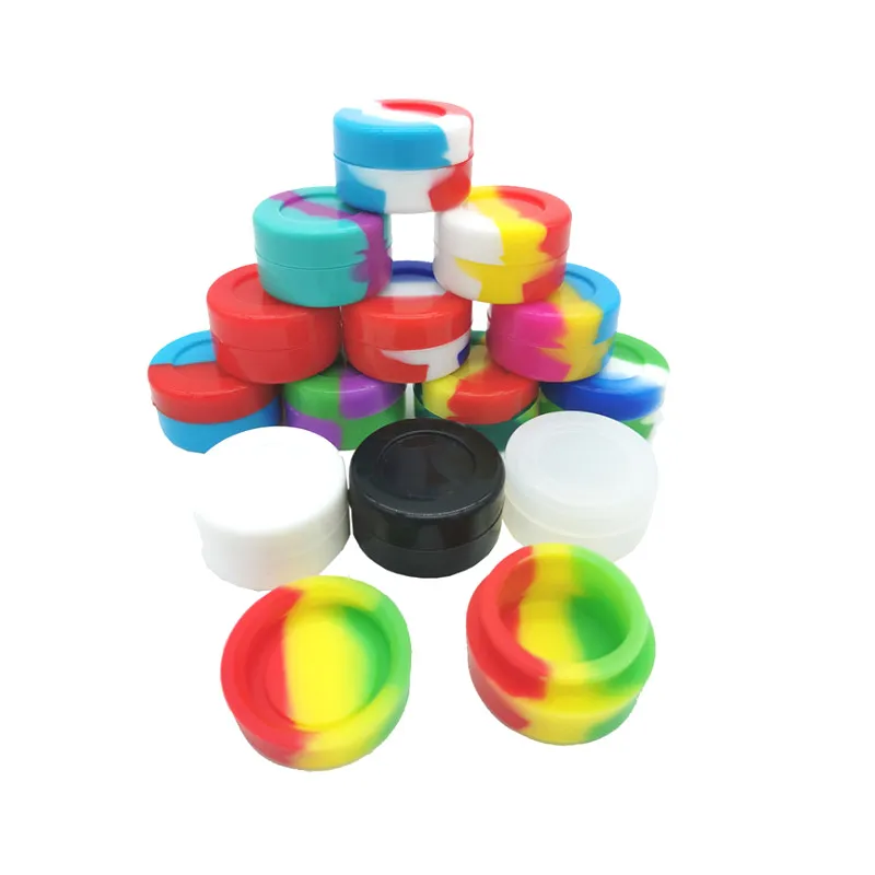 Round 5ML Jar Nonstick Silicone Container Jars Dabs wax containers Box Non-stick food grade dab tool storage holder DHL Free