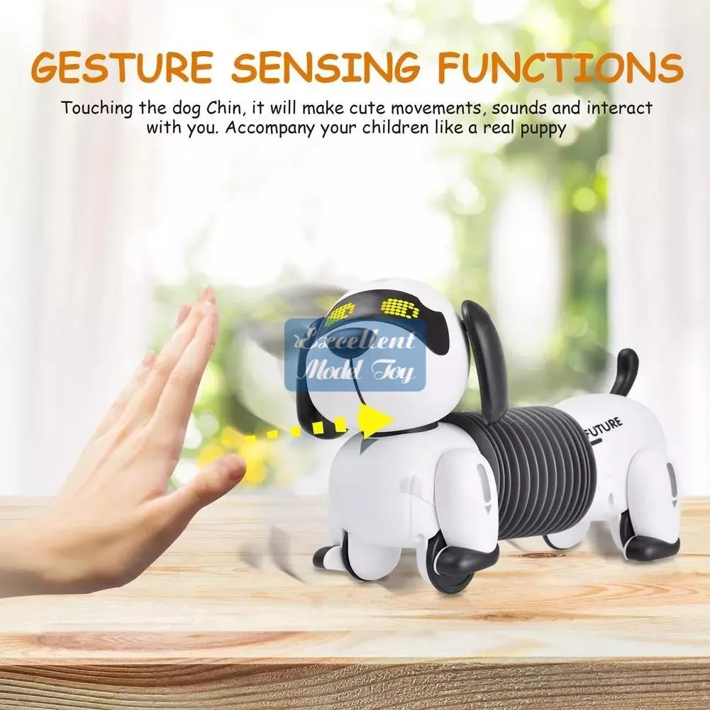 Q1 RC Robot Dachshund Pies Toy, Touch Control, Sing, Lights, Inteligentne Programming, Smart Follow, For Christmas Kid Birthday Gift