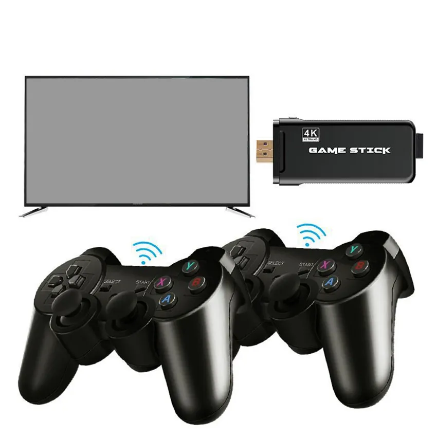 EMX-L41 U8 4K TV-videogames Stick Linux System Retro Klassieke 64-bits Games met 2,4 g draadloze controller HDTV-uitgang voor Dual Players Gift