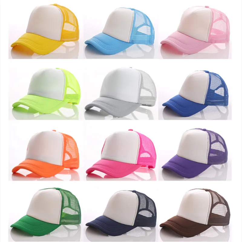 Chapeaux de camionneur chapeaux vierge soleil chapeaux 5 panneaux mailles bouchons de baseball ajustables Sport d'été pour hommes Femmes Ball Caps