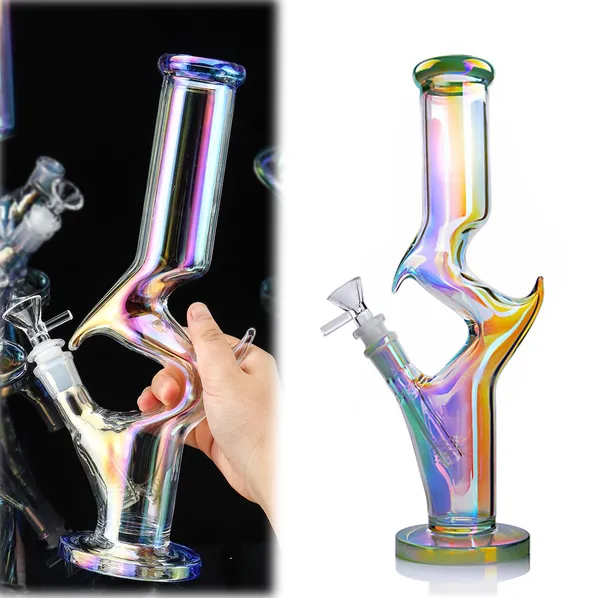 colorful glass water bongs dab rigs downstem perc bubbler dabber chicha smoke accessory luminous bong waterpipe hookahs shisha 30cm tall