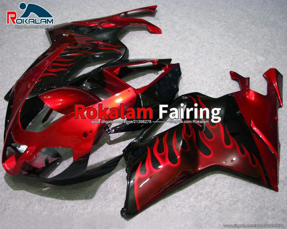 Customized Body For Aprilia RSV1000R 03-06 Fairing Parts RSV 1000 R 2003 2004 2005 2006 Red Flame Motorcycle Fairings